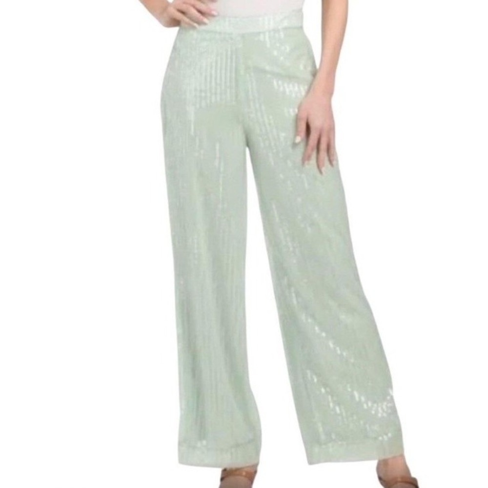 House Of Harlow 1960 Mint Green Sequin Pant Size 6